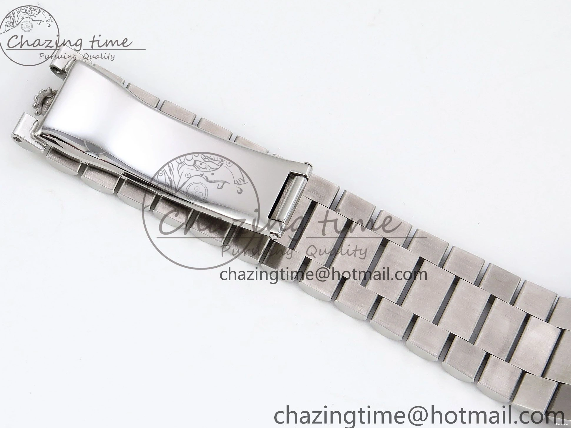 MiroTime 0418 SportInspired DayDate 40 SS JDF 904L Steel Gray Textured Stick Dial on President Bracelet VR3255 V3 (Gain Weight) 1437